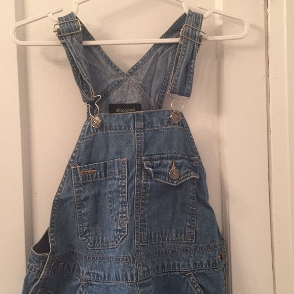 Denim overall jean shorts - Picture 3 of 3